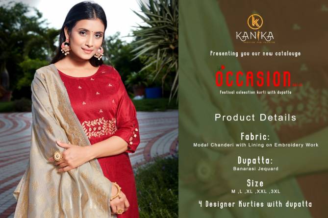 Kanika Occasion 1 Designer Ethnic Wear Linning Kurti With Dupatta Collection